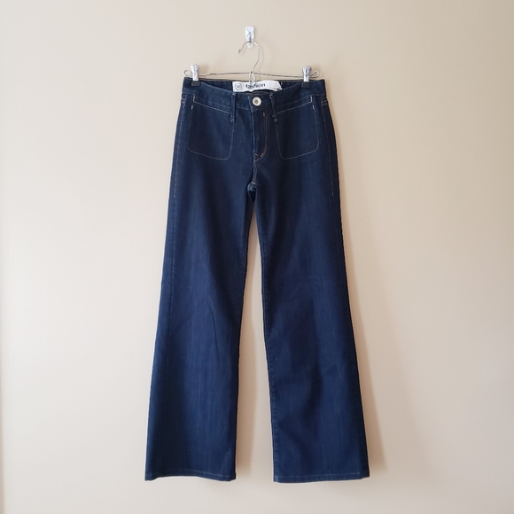 Denim - AMI Dark Blue Flare Jeans Low Rise